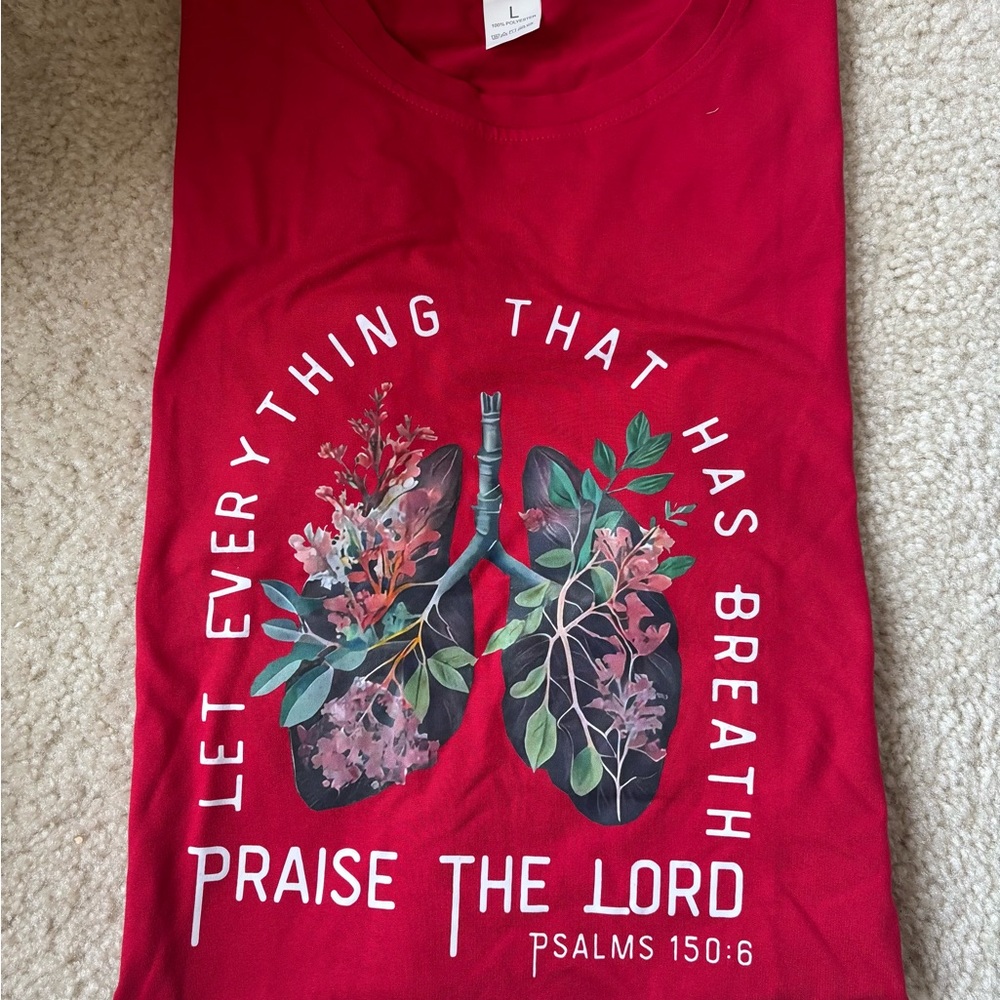 Red Graphic T-Shirt with Inspirational Print